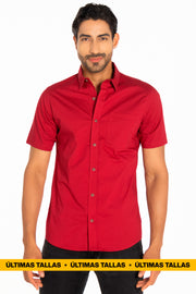 CAMISA HOMBRE VINOTINTO MANGA CORTA REF 102001