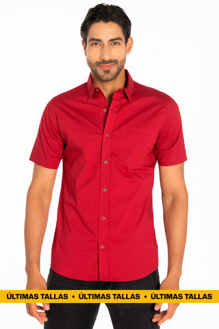 CAMISA HOMBRE VINOTINTO MANGA CORTA REF 102001