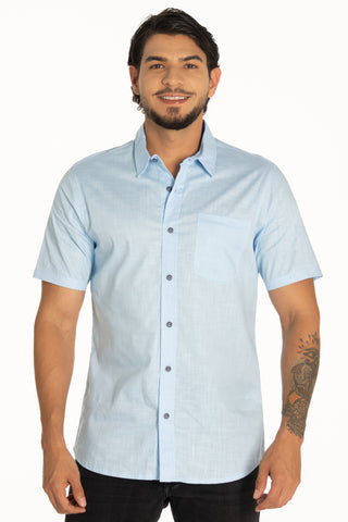 CAMISA HOMBRE AZUL CLARO MANGA CORTA REF 102001