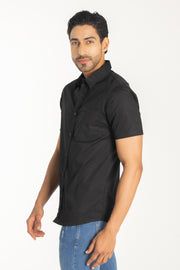 CAMISA HOMBRE NEGRO MANGA CORTA REF 102001