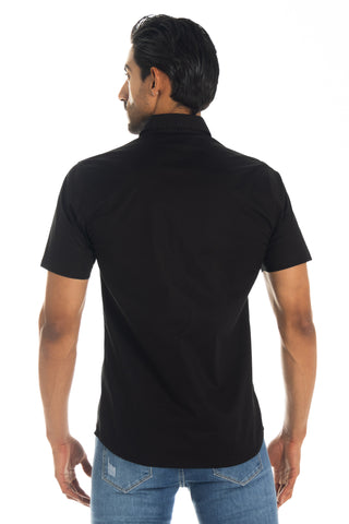 CAMISA HOMBRE NEGRO MANGA CORTA REF 102001