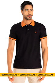 POLO HOMBRE NEGRA-NARANJA REF 29A044